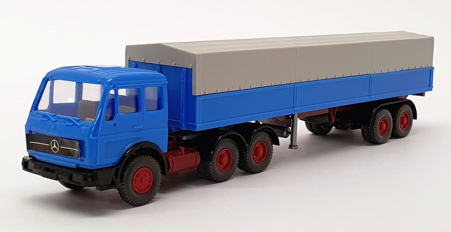 Wiking 1/87 Scale 515 - Mercedes Benz Sattelzug Truck & Trailer - Blue/Grey