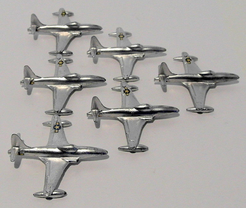 Vintage Dinky 733 70F - Set Of Six Shooting Star Jet Fighters - Silver