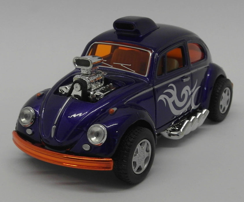 VW Beetle Custom Drag Racer - Purple - Kinsmart Pull Back & Go Diecast Metal Model Car