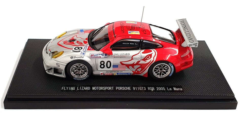 Ebbro 1/43 Scale 778 - Porsche 911 GT3 RSR Le Mans 2005 - Silver/Red