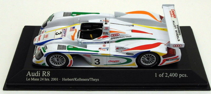 Minichamps 1/43 Scale 400 010903 - Audi R8 Le Mans 24Hr 2001