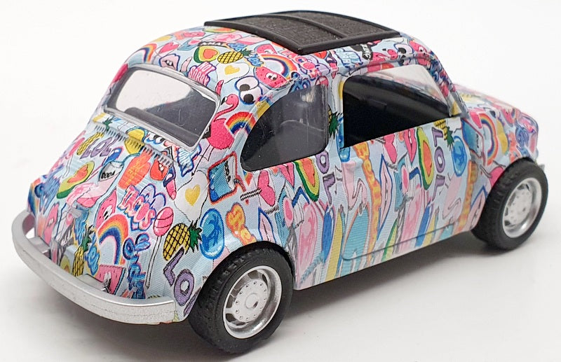 Kandy Toys 11cm Long TY4507 - Wacky Colour Cars Fiat 500 Pull Back And Go