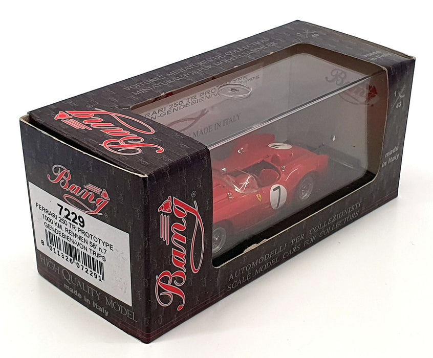 Bang 1/43 Scale 7229 - Ferrari 250 TR Prototype #7 1000Km Rennen - Red