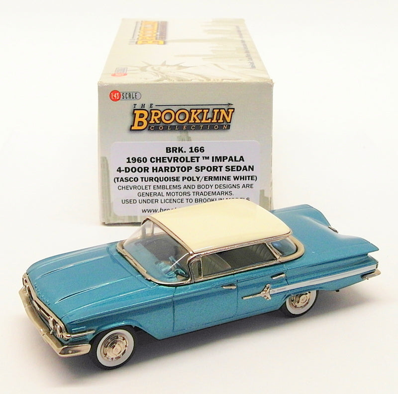 Brooklin 1/43 Scale BRK166 - 1960 Chevrolet Impala Sport Sedan Turquoise/White
