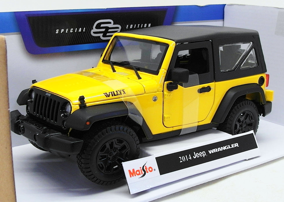 Maisto 1/18 Scale Model Car 46629 - 2014 Jeep Wrangler - Yellow