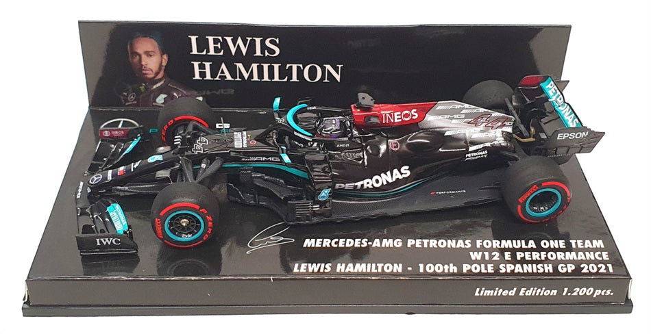 Minichamps 1/43 Scale 410 210444 - F1 Mercedes-AMG W12 Spanish GP 2021 Hamilton