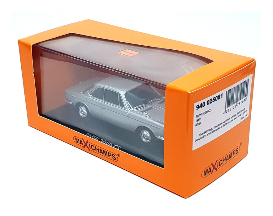 Maxichamps 1/43 Scale 940 025081 - 1967 BMW 2000 CS - Silver