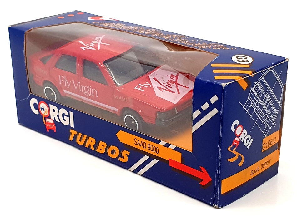 Corgi 10cm Long Diecast C106/3 - Saab 9000T Virgin - Red