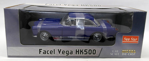 Sunstar 1/18 Scale - 3754 Facel Vega HK500 Dark blue Model Car