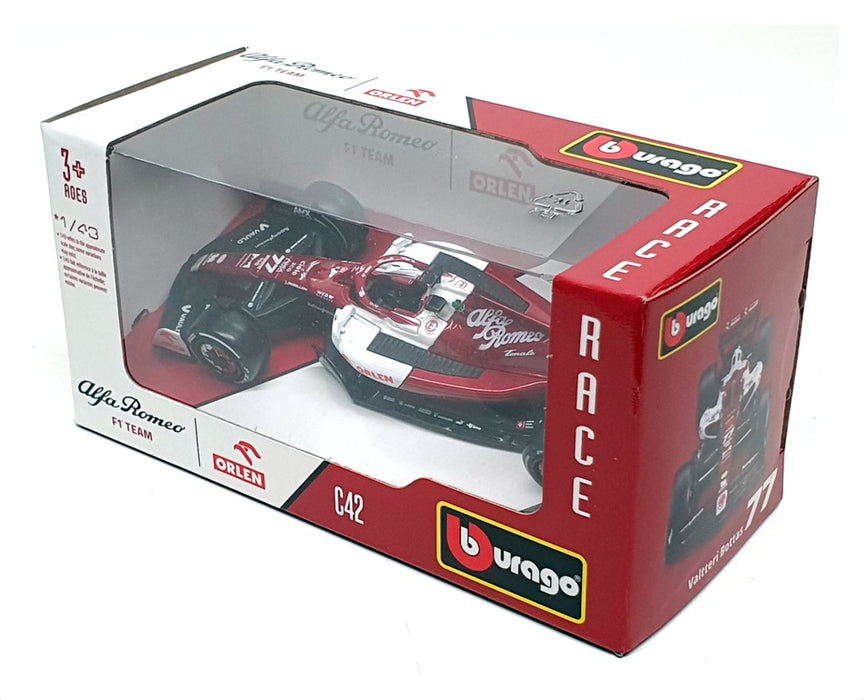 Burago 1/43 Scale 18-38067 - F1 Alfa Romeo C42 2022 #77 V.Bottas