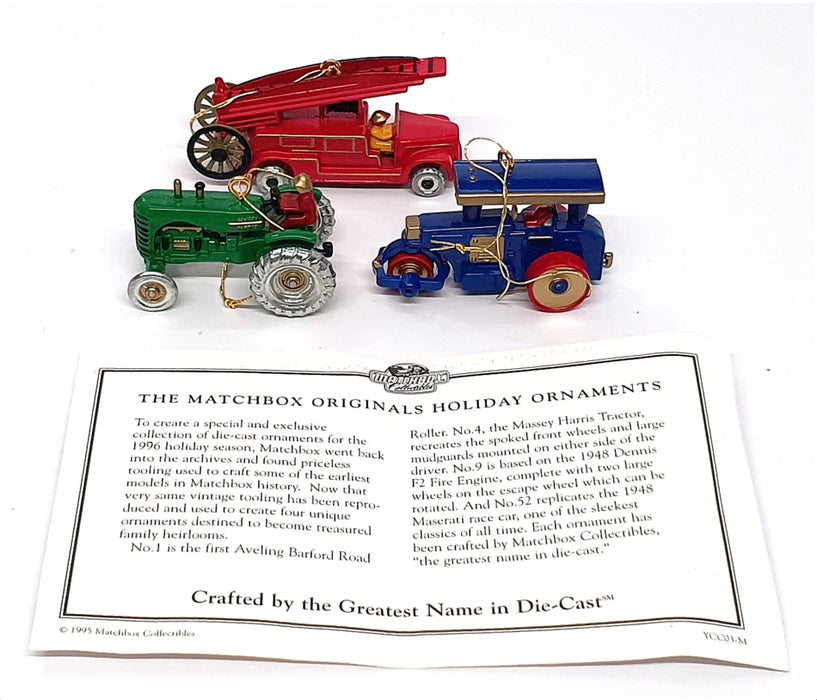 Matchbox YCC03-M - Christmas 3 Piece Set - Roller Tractor Fire Engine