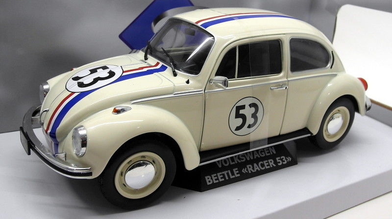 Solido 1/18 Scale Diecast - S1800505 VW Beetle Race #53 Herbie White Model Car