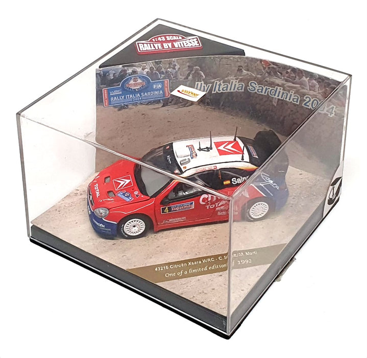 Vitesse 1/43 Scale 43216 - Citroen Xsara WRC #4 Rally Sardinia 2004 - Red/White