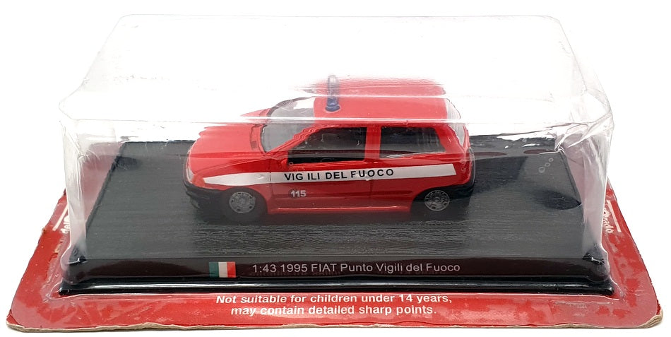 Del Prado 1/43 Scale DP2321A - 1995 Fiat Punto Vigili Del Fuoco - Red/White