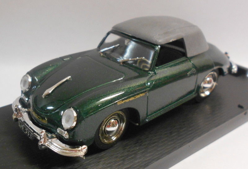 Brumm 1/43 Scale Metal Model - R118 PORSCHE 356 CABRIOLET 1950 DARK GREEN