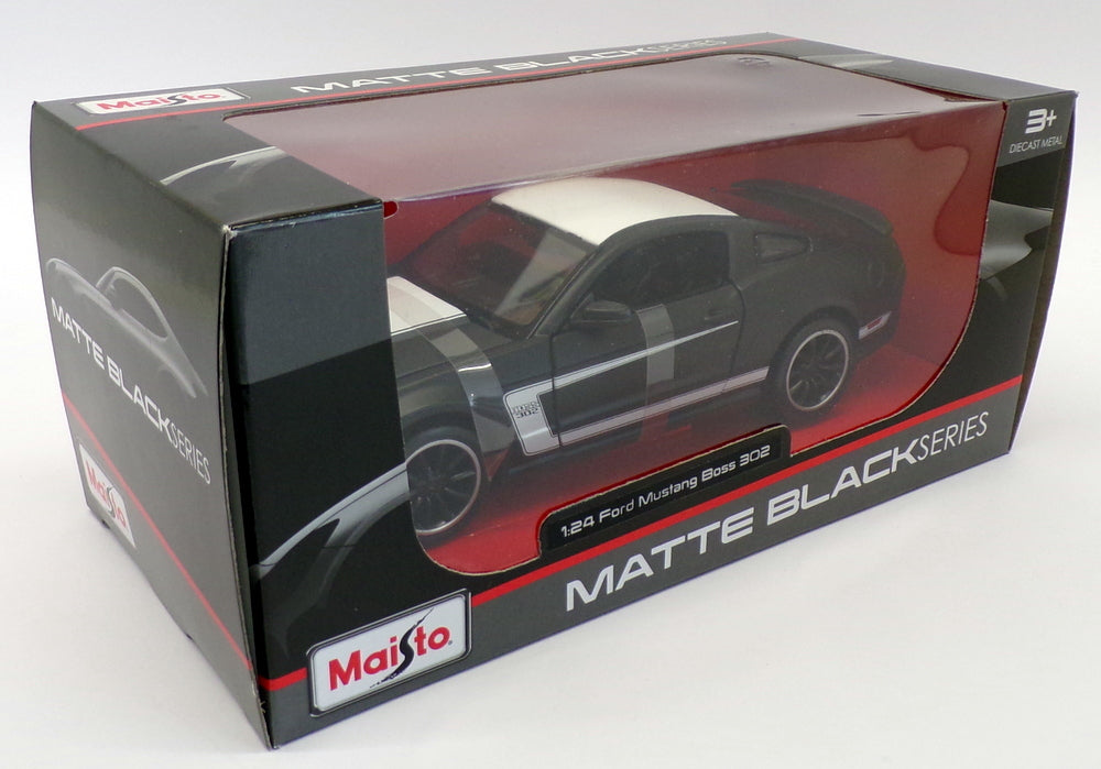 Maisto 1/24 Scale 31269 - Ford Mustang Boss 302 - Matte Black/White