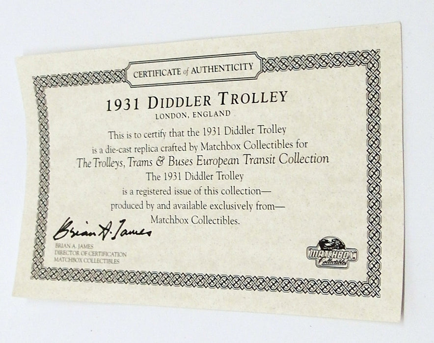 Matchbox Diecast YET03-M - 1931 Diddler Trolley Bus