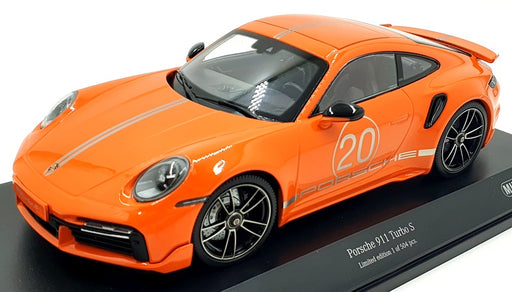 Minichamps 1/18 Scale Diecast 155 069171 - Porsche 911 Turbo S 2021 - Orange