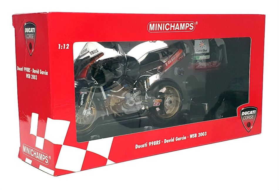 Minichamps 1/12 Scale 122 031248 - Ducati 998RS Motorbike - D. Garcia WSB 2003