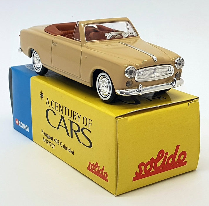 Solido A Century Of Cars 1/43 Scale AFR7707 - Peugeot 403 Cabriolet - Beige