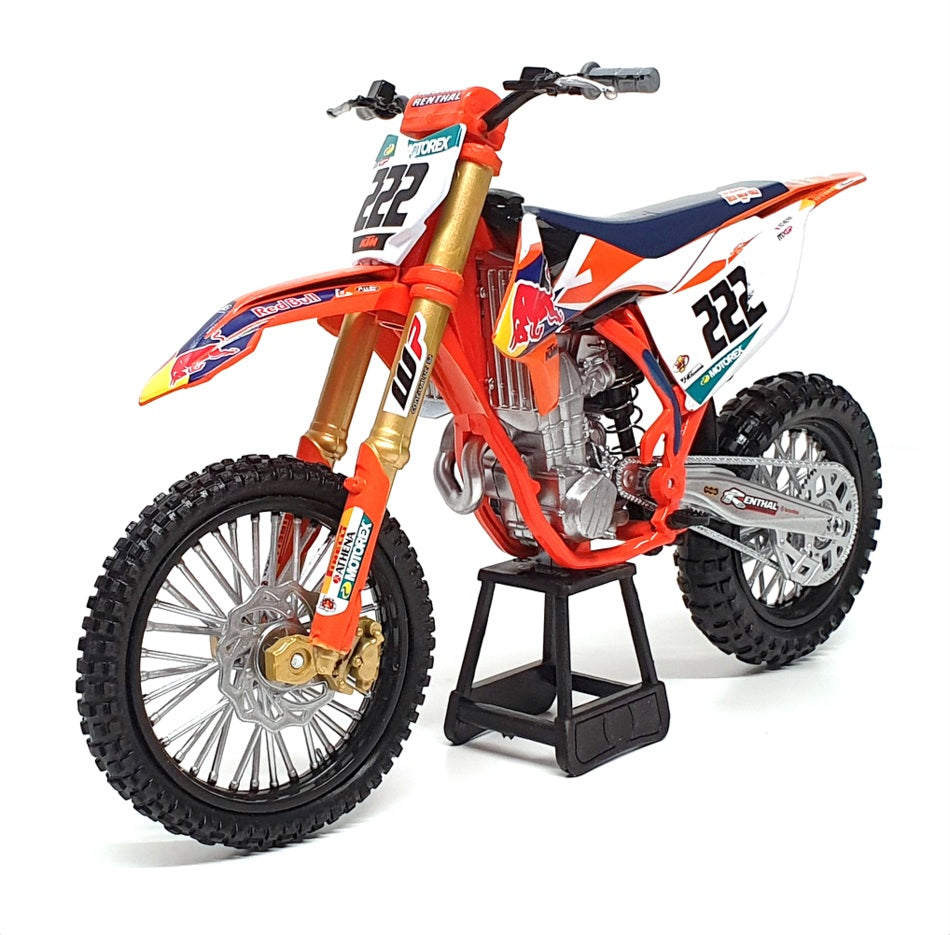 New Ray 1/10 Scale 58123 - KTM 450 SX-F Motorbike #222 Tony Cairoli