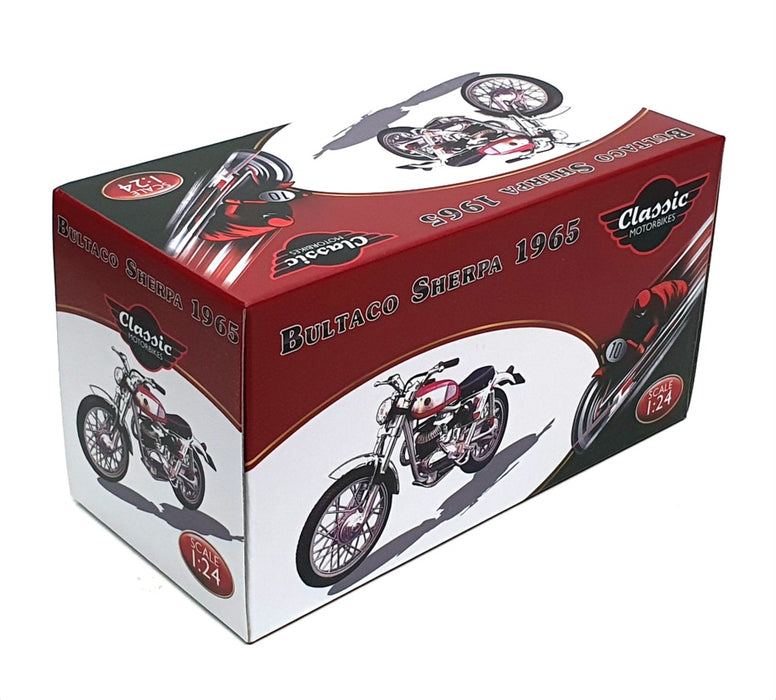 Atlas Editions 1/24 Scale Motorbike 4 658 129 - 1965 Bultaco Sherpa - Red/Silver