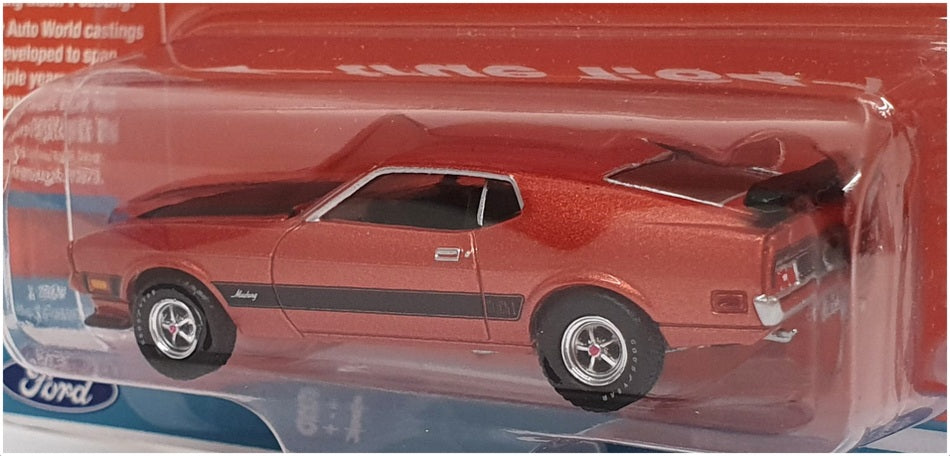 Auto World V. Muscle 1/64 Scale AW64352 1973 Ford Mustang Mach 1 Med Copper Poly