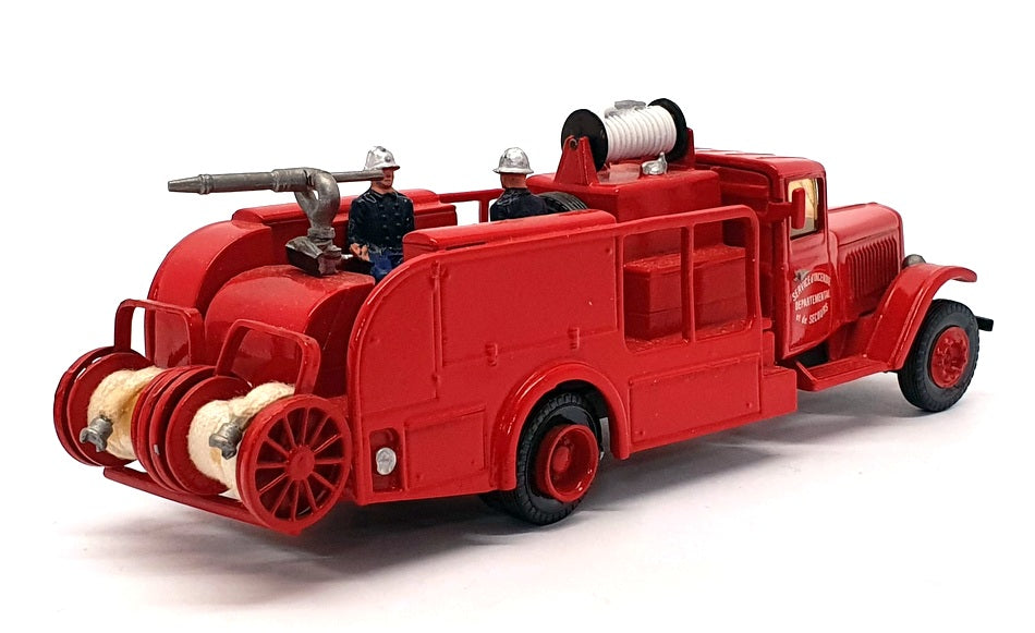 Unknown Brand 16cm Long White Metal FE213 - Citroen ? Fire Truck - Red
