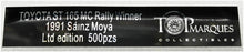 Top Marques 1/18 Scale TOP044A - Toyota ST 165 MC Rally Winner 1991