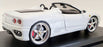 Hot Wheels 1/18 Scale Model Car C3866 - Ferrari 360 Spyder Customised - White
