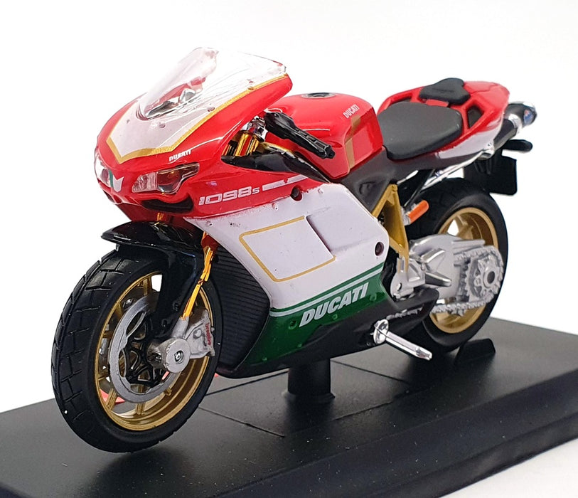 Maisto 1/18 Scale Motorbike 07024 - Ducati 1098 S - Red/White