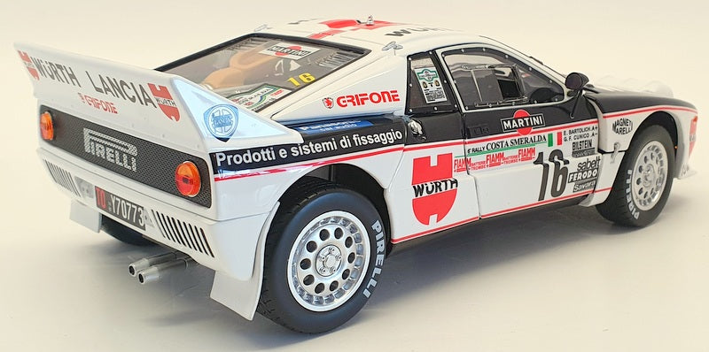 Kyosho 1/18 Scale Model Car 08306C - Lancia Rally 1983 Costa Smeralda