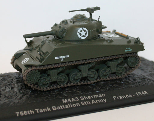 Altaya 1/72 Scale Diecast - M4A3 Sherman 756th Tank Battalion - France 1945