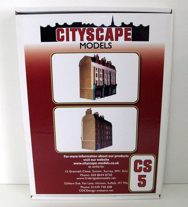 Cityscape models 1/76 Scale - CS5 Flat pack card Shops block diorama