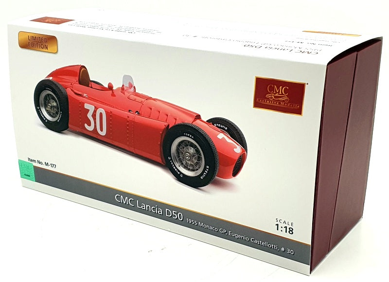 CMC 1/18 Scale Diecast M-177 - 1955 Lancia D50 Monaco GP E.Castellotti #30