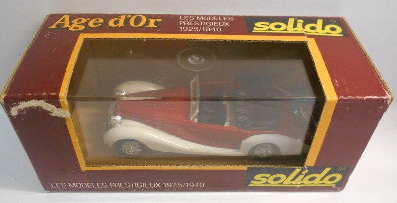 Solido 1/43 Scale Metal Model - SO265 DELAHAYE 78 RED/WHITE