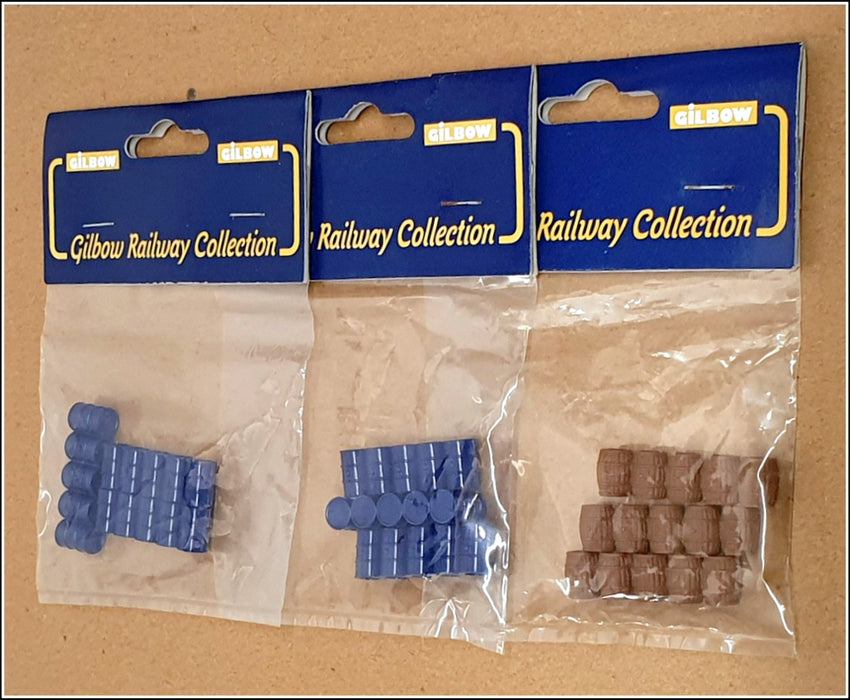 Gilbow Railway 1/76 Scale 99605 99608 - Barrels (1) And Oil Drums (2)