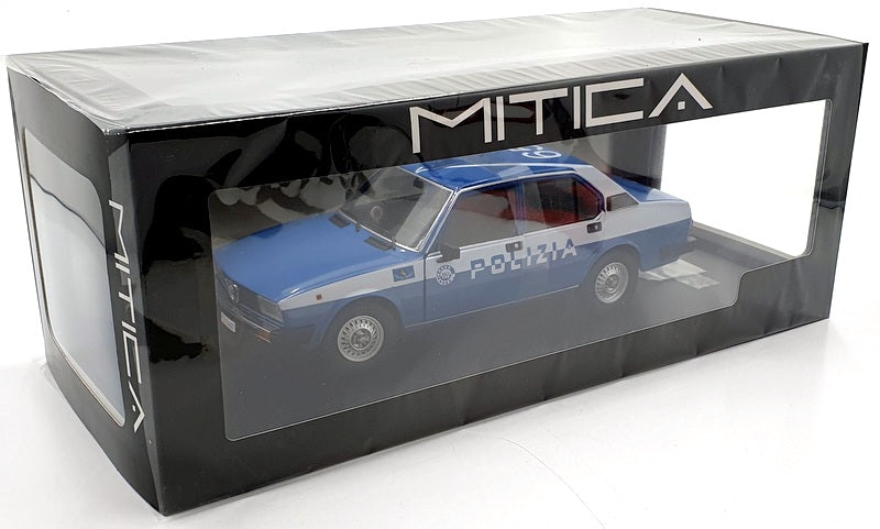 Mitica 1/18 Scale 200017-D - Alfa Romeo Alfetta 2000 1978 Polizia White/Blue