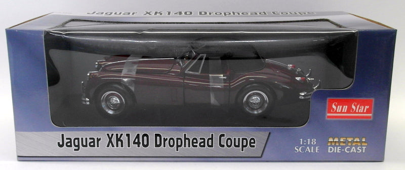 Sunstar 1/18 Scale Diecast - 3202 Jaguar XK140 Drophead Coupe Maroon