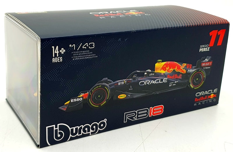 Burago 1/43 Scale 18-38062 - F1 Red Bull Oracle RB18 2022 Sergio Perez #11