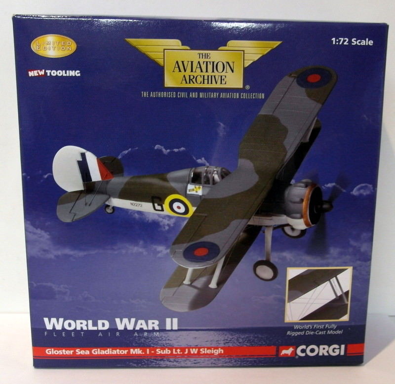 Corgi 1/72 Scale Diecast - AA36202 Gloster Sea Gladiator MK1 804 NAS July 1940