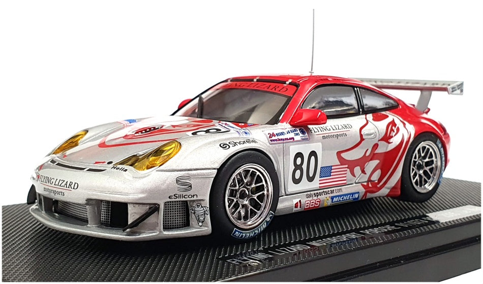 Ebbro 1/43 Scale 778 - Porsche 911 GT3 RSR Le Mans 2005 - Silver/Red