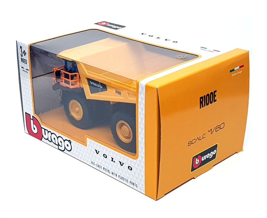 Burago 1/60 Scale 18-32089 - Volvo R100E Tipper Truck - Yellow