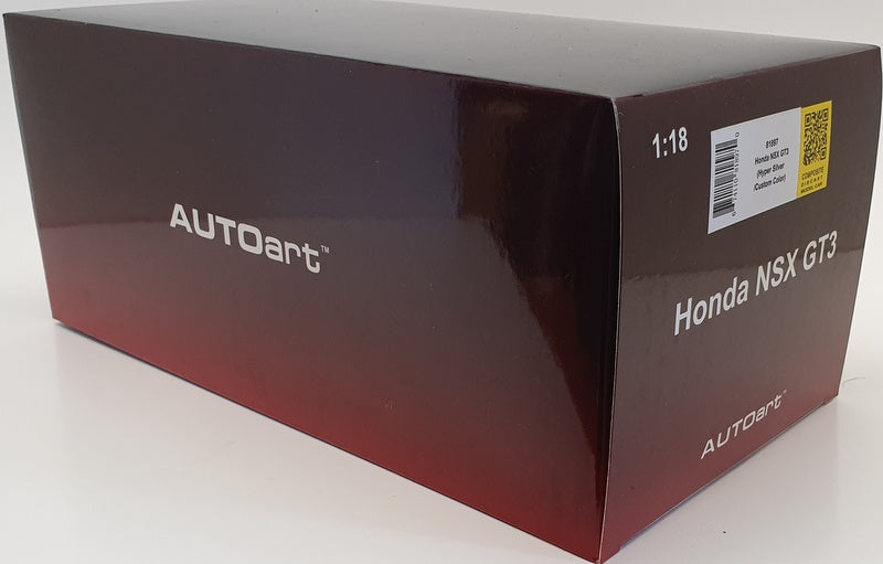 AutoArt 1/18 Scale Diecast 81897 - Honda NSX GT3 - Hyper Silver