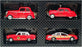 Golden Wheel 1/64 Scale 14414 - Chevrolet Fire Series 4 Piece Set - Red