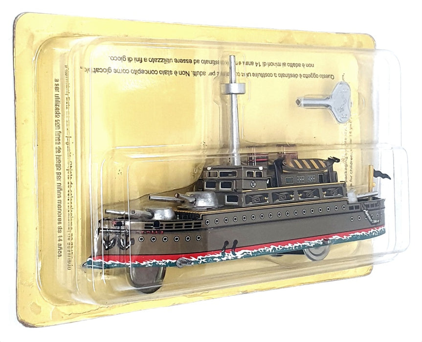 Altaya Appx 20cm Long Tinplate AT10123 - Clockwork Warship On Wheels