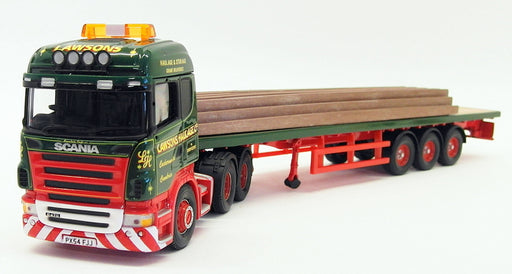 Corgi 1/50 Scale CC13708 - Scania R Flatbed Trailer & Rails - Lawsons