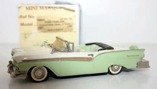 MINIMARQUE 1/43 US No. 2b - 1957 FORD FAIRLANE CONVERTIBLE OPEN 2 TONE WHITE/GRN