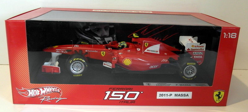 Hot Wheels 1/18 Scale diecast - W1074 Ferrari 150 Italia F. Massa F1 #6