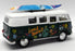 1962 VW Camper w/ Surfboard - Green - Kinsmart Pull Back & Go Metal Model Car